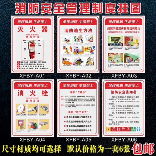 溪沫消防标识标牌工厂车间标识生产安全贴纸管理制度与消防安全知识挂图